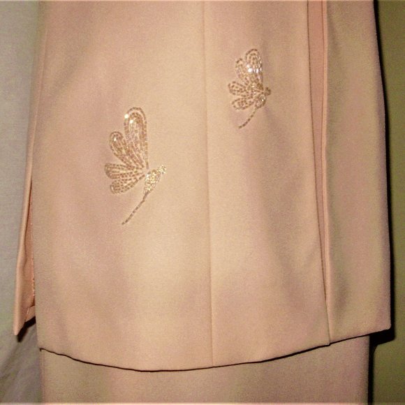 formal maxi jacket dress with beaded butterflies - Picture 5 of 10